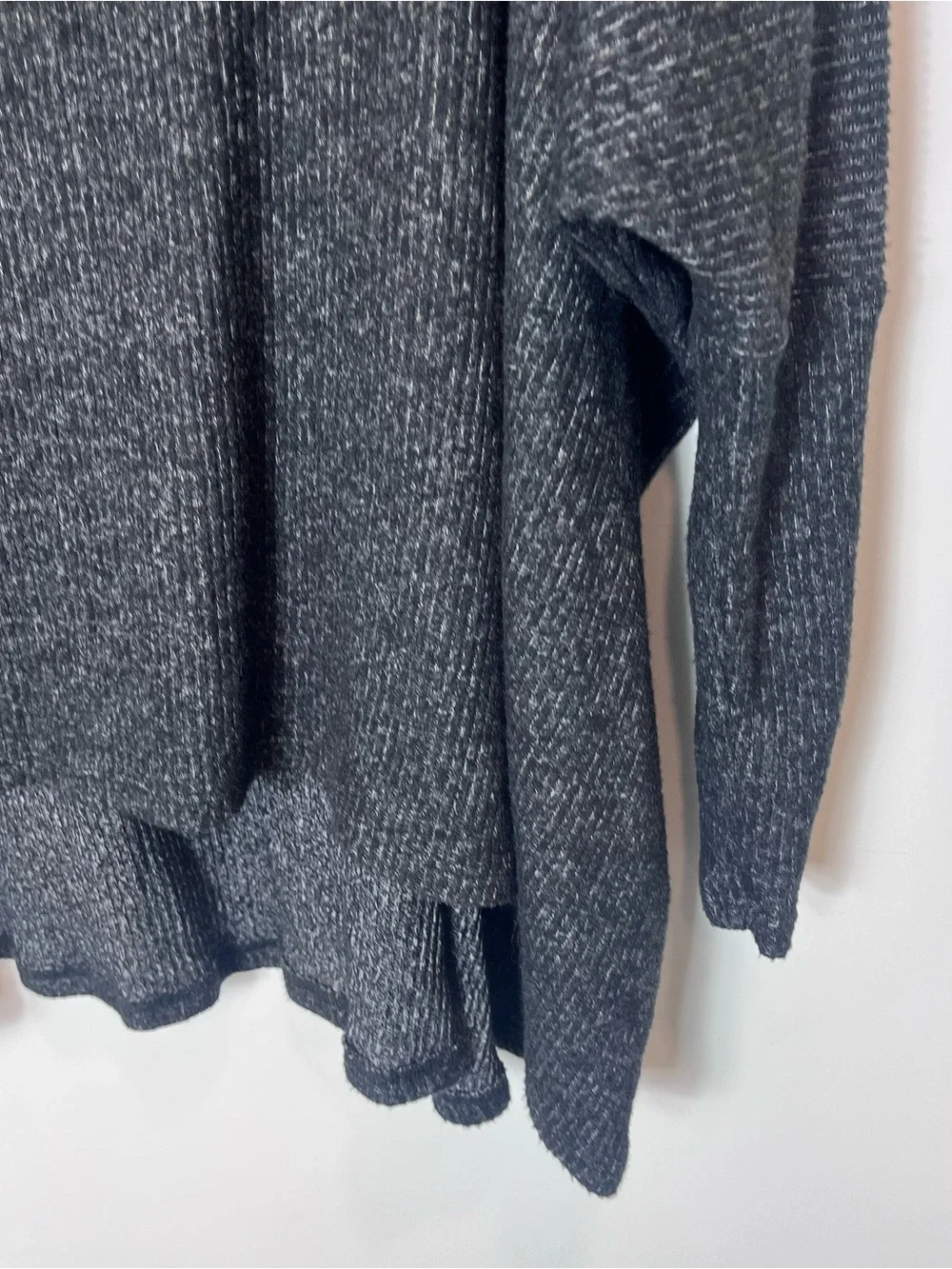 Self Contrast Poncho Sweater Gray Turtleneck Made In USA Women Large Cozy Dolman